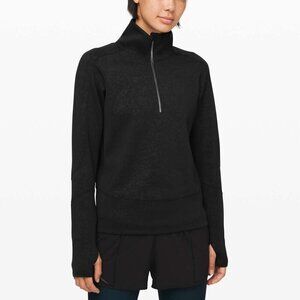 Lululemon Run to Reset 1/2 Zip Speckle Emboss Black size Small